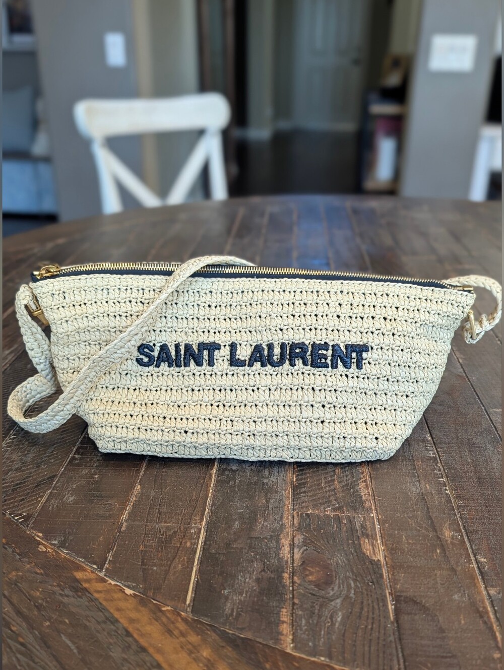 Saint Laurent Rafia Shoulder Bag